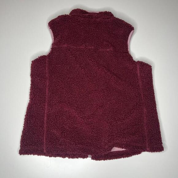 Orvis Women’s Sherpa Fleece Vest Burgundy Pink L Large Zip Front Outdoor Casual - Picture 4 of 9